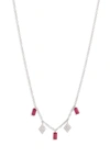 MEIRA T RUBY & DIAMOND CHARM NECKLACE,N11316/WR