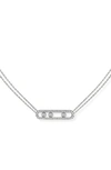 Messika Two Strand Move Diamond Necklace In White Gold