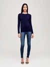 L'agence Tess Long-sleeve Crewneck Tee In Navy