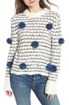 ENGLISH FACTORY POMPOM CHUNKY SWEATER,MK627T