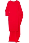 ANTONIO BERARDI WOMAN CAPE-EFFECT CUTOUT STRETCH-CREPE MAXI DRESS RED,GB 1392478282539