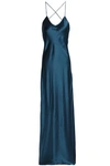 OLIVIA VON HALLE DRAPED SILK-SATIN NIGHTDRESS,3074457345619323512