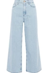 M.I.H. JEANS M.I.H JEANS WOMAN CARON CROPPED HIGH-RISE WIDE-LEG JEANS LIGHT DENIM,3074457345619834141