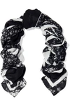 MCQ BY ALEXANDER MCQUEEN MCQ ALEXANDER MCQUEEN WOMAN PRINTED COTTON AND MODAL-BLEND GAUZE SCARF BLACK,3074457345619764044