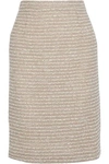 OSCAR DE LA RENTA OSCAR DE LA RENTA WOMAN SEQUIN-EMBELLISHED WOOL-BLEND BOUCLÉ PENCIL SKIRT TAN,3074457345619696883