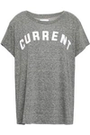 CURRENT ELLIOTT CURRENT/ELLIOTT WOMAN FLOCKED MÉLANGE JERSEY T-SHIRT GRAY,3074457345619798769