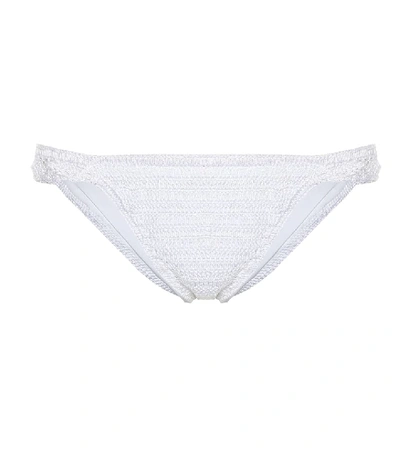 Anna Kosturova Lacey Cotton Crochet Bikini Bottoms In White