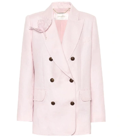 Zimmermann 亚麻西装式外套 In Pink