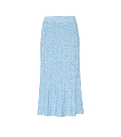 Altuzarra Ribbed-knit Flare Midi Skirt In Blue