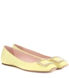 Roger Vivier Trompette Patent-leather Ballet Flats In Yellow