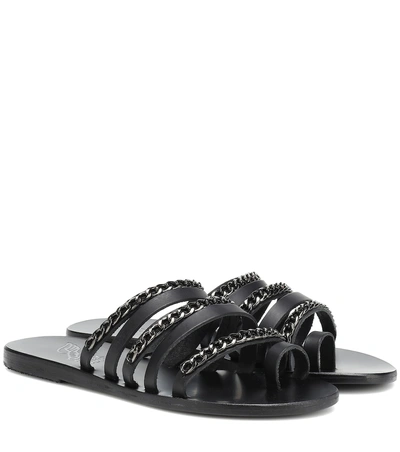 Ancient Greek Sandals Niki Chain-strap Toe-ring Sandals In Black & Anthracite