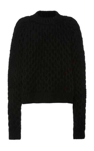 Partow Orion Cable-knit Cashmere Jumper In Black