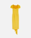 Stella Mccartney Amal Stretch Cady Cap Sleeve Dress In Yellow