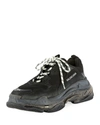 Balenciaga Black Triple S Clear Sole Sneakers In Black