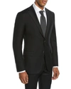 Hickey Freeman Classic B Fit Solid Loro Piana Wool Suit In Black