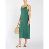 ASCENO SCOOP NECK SILK-SATIN SLIP DRESS