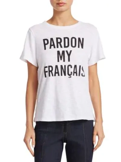 Cinq À Sept Pardon My Francais T-shirt In White Black