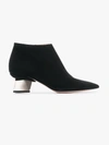 NICHOLAS KIRKWOOD NICHOLAS KIRKWOOD BLACK VERONIKA 55 SUEDE MID HEEL BOOTS,905A59SLS1N9913003012