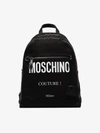 Moschino Black Canvas Backpack In Black