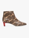 ATP ATELIER ATP ATELIER CLUSIA 45 SNAKE EMBOSSED BOOTS,110143CLUSIAALMOND13049790