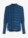 GREG LAUREN GREG LAUREN CHECKED AND POUCH DETAIL COTTON SHIRT,GLFW18M11413155649