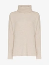 Le Kasha Lisbon Cashmere Roll Neck Jumper In Nude/neutrals