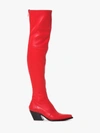 GIVENCHY GIVENCHY RED 60 OVER-THE KNEE LEATHER COWBOY BOOTS,BE700ME07212763196