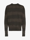 LIAM HODGES LIAM HODGES BLEACHED STRIPE LOGO EMBROIDERED COTTON SWEATSHIRT,LHAW18109BLK13164858