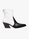 GIVENCHY GIVENCHY BLACK AND WHITE ZIP FASTENING 60 LEATHER COWBOY BOOTS,BE600XE00C12763206