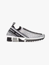 Dolce & Gabbana Sorrento Swarovski Crystal-embellished Logo-print Mesh Slip-on Sneakers In White