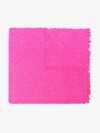 AESSAI AESSAI BRIGHT PINK OVERSIZED FRAYED WOOL BLANKET SCARF,BLASAAR01A217513218695