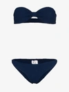 Hunza G Jean Strapless High Leg Bikini In Blue