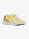 ADIDAS ORIGINALS ADIDAS BY PHARRELL WILLIAMS YELLOW, WHITE AND GREY X PHARRELL WILLIAMS SOLARHU V2 TENNIS SNEAKERS,BB954313265904