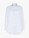 GUCCI GUCCI EMBELLISHED COLLAR PINSTRIPE COTTON SHIRT,543396ZLE9613029371