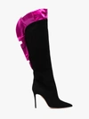 AQUAZZURA AQUAZZURA EIFFEL 105 SUEDE AND SATIN BOOTS,EIFHIGB0SSA10913002810