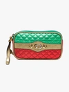 GUCCI GUCCI RED AND GREEN LEATHER METALLIC QUILTED PURSE,5422020U1LX13003027