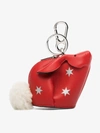LOEWE LOEWE RED BUNNY STAR LEATHER AND SHEARLING TAIL BAG CHARM,19930ST40PF1812968155