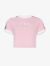 CHARM'S CHARM'S X KAPPA LOGO EMBROIDERED CROPPED COTTON BLEND T SHIRT,1713016315