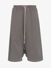 Rick Owens Drkshdw Grey Drop-crotch Cropped Cotton Shorts - 06 Grey