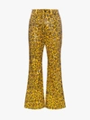 CHARM'S CHARM'S LEOPARD PRINTED SEQUIN EMBELLISHED TROUSERS,1613016333