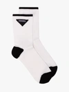 Prada Basic Logo Socks In Blue