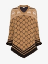 GUCCI GUCCI GG LOGO KNIT WOOL PONCHO,5227674G39113264160