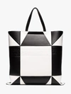 CALVIN KLEIN 205W39NYC CALVIN KLEIN 205W39NYC WHITE AND BLACK GEOMETRIC QUILTED LEATHER TOTE,83WLBA55T025P12968019