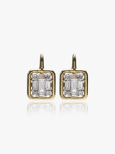 Mindi Mond 18k Yellow Gold Clarity Framed Drop Diamond Earrings In Metallic