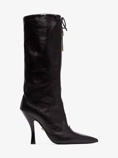 Versace Mid-calf Zip Boots In Black