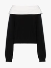 ADEAM ADEAM OFF THE SHOULDER CASHMERE KNITTED TOP,AFW18963KN13016303
