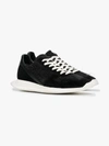 RICK OWENS RICK OWENS BLACK AND WHITE SISYPHUS SHEARLING SNEAKERS,RR18F1811LCOM1513155450