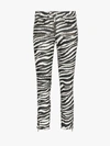 ISABEL MARANT ÉTOILE ISABEL MARANT ÉTOILE BLACK AND WHITE ALONE ZEBRA PRINT COTTON TROUSERS,PA092218A013E12967852