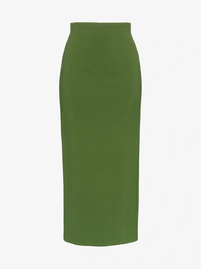 Vika Gazinskaya High-waisted Jersey Pencil Skirt - Green