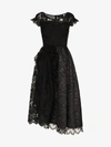 SIMONE ROCHA SIMONE ROCHA SHORT-SLEEVED PATCHWORK LACE DRESS,3770023713104802